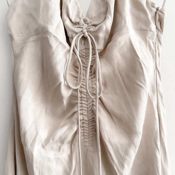 ZARA Gathered Tie Front Halter Dress - Picture 6 of 9